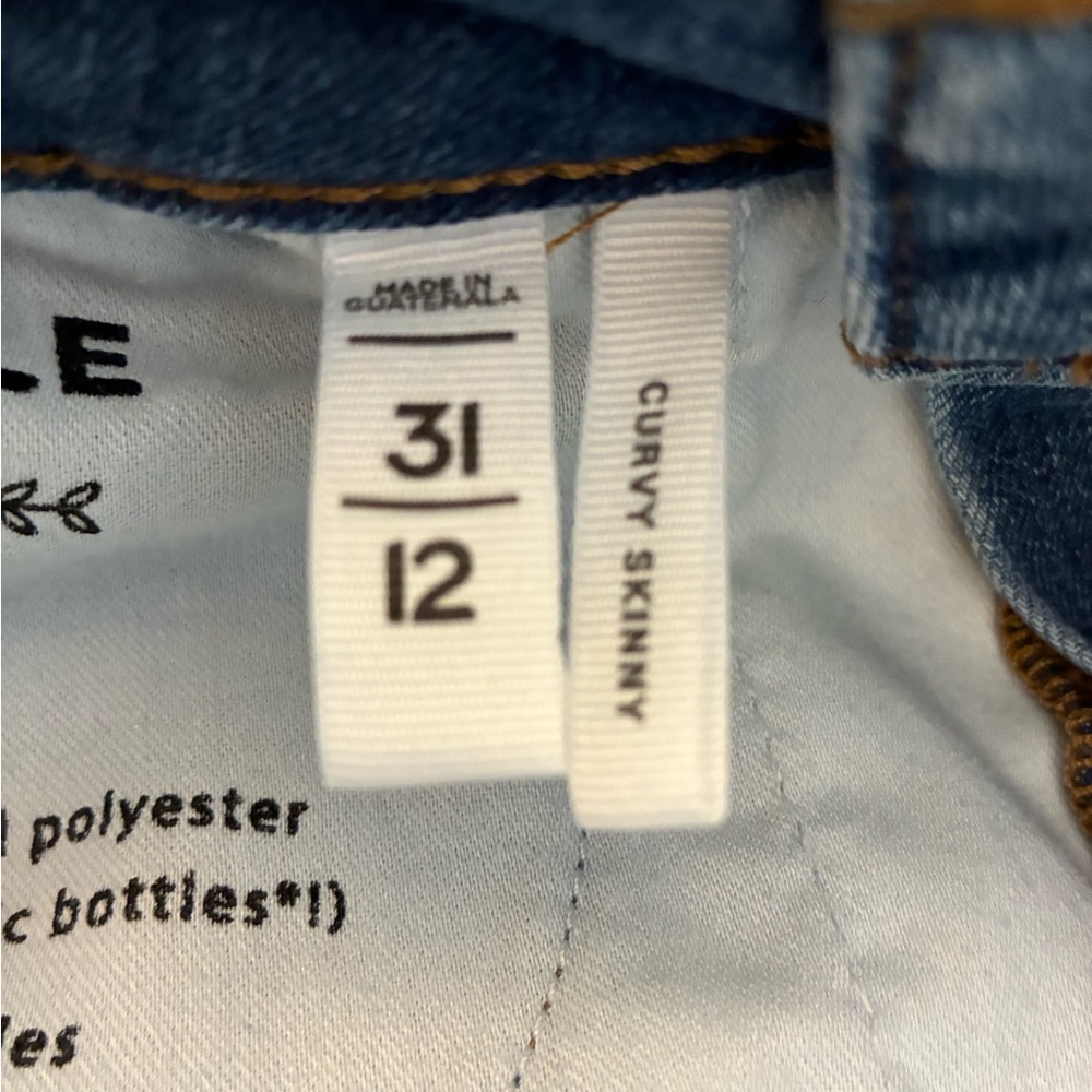 LOFT Frayed Hem Blue Skinny Jeans - Picture 6 of 10